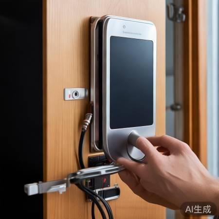 安装触摸屏，人机交互，门框上。