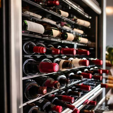 红酒平放，保持间距