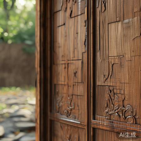 田园风格木纹门，传统韵味，温馨