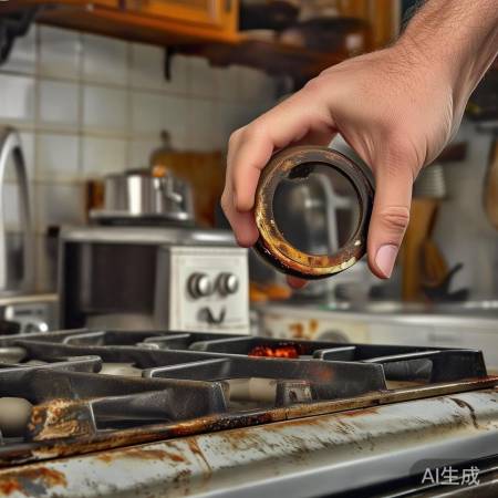 燃气灶密封圈老化，易燃气泄漏，