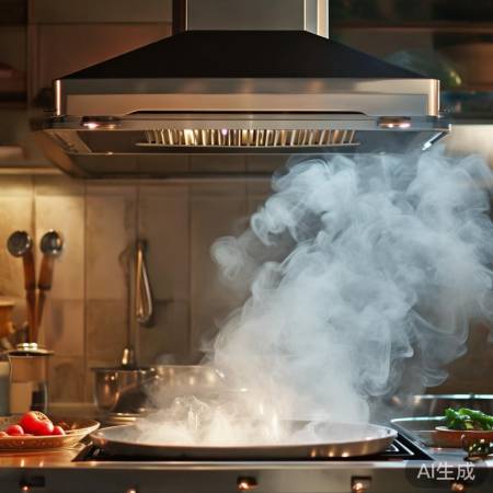 油烟孔位设计在上方，捕捉油烟防