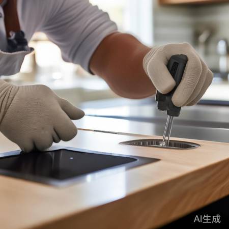 固定集成灶底座，确保安装稳固。