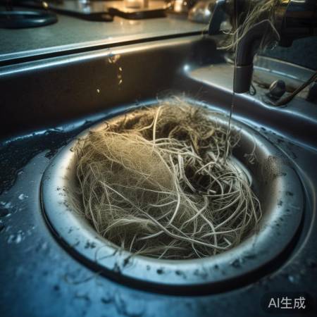 排水管堵塞，拆开清理解决。