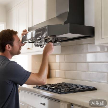 挂油烟机，对灶吸油，选侧吸省空