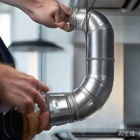 油烟机管道连接，短而密封防泄漏