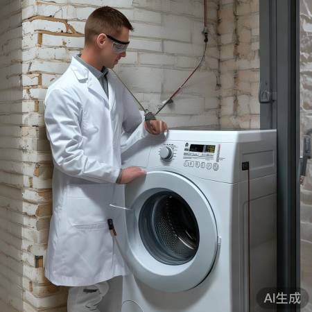 “角落承重检查，确保洗衣机稳固