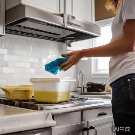 “清洗油烟机内壁，油渍无踪迹。