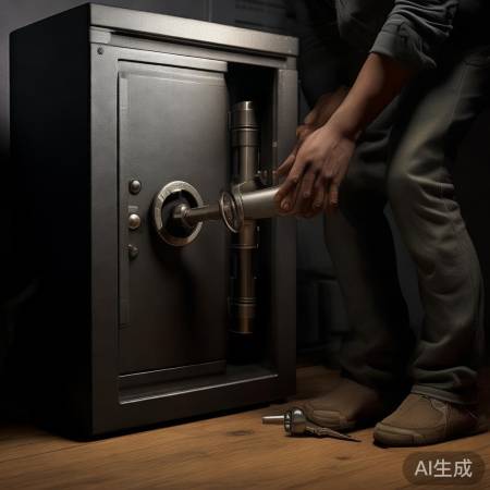 机械钥匙旁，一键解密开保险柜。