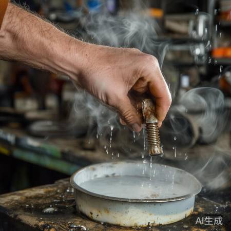 “洗洁精热水泡螺丝去油”
