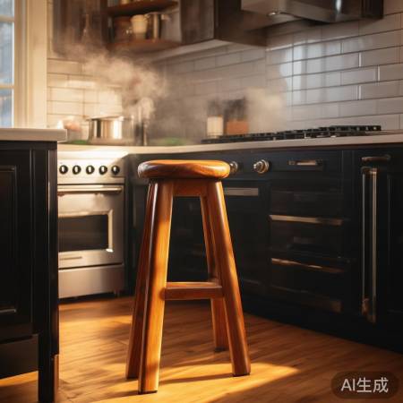 厨房家具巧调整，高脚凳助烹饪轻
