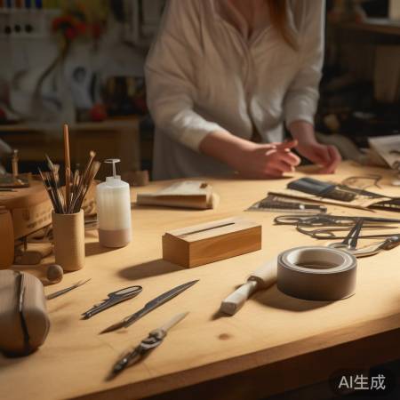 备好工具：刷子、剪刀、双面胶、