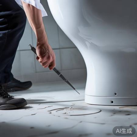 “马桶底座检查，确保水平微调”