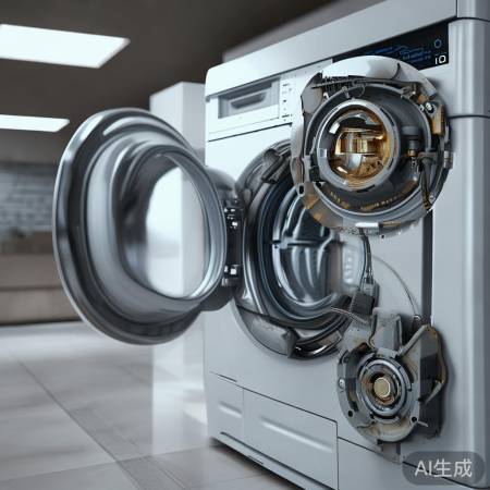 洗衣机异常，轴承或传动带问题。