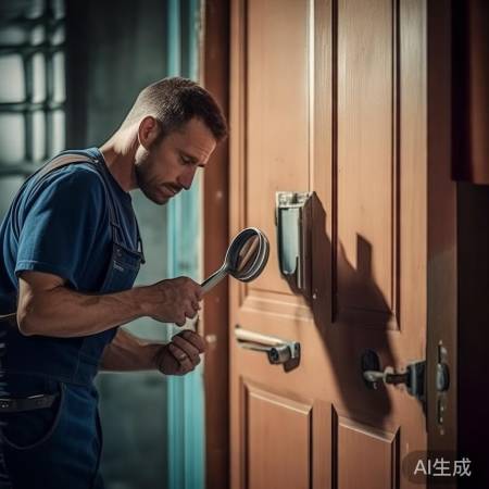 检查门把手，门板门框连接。