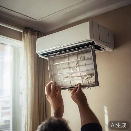 空调过滤网堵塞，效率降低，温差