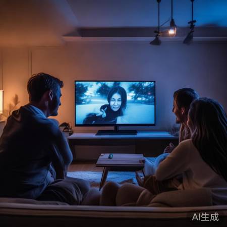 “调整电视角度，对称观影”