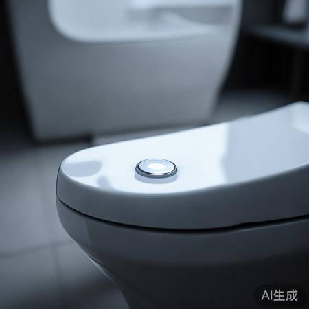 智能马桶，白色按钮，生活便捷之
