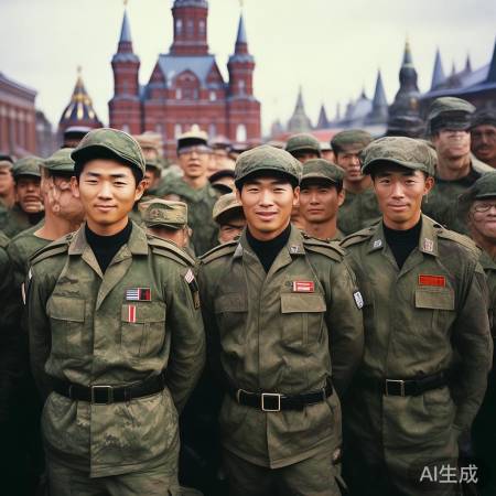 朝鲜军人红场阅兵,友谊力量无限