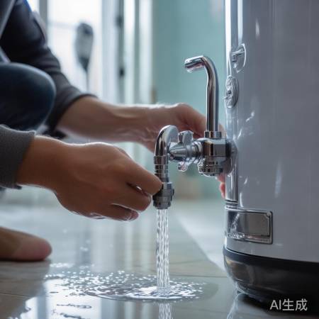 开启热水器排水阀，排干水分防溢