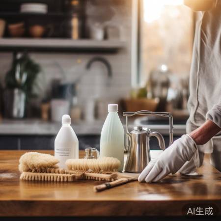 厨房清洁工具准备