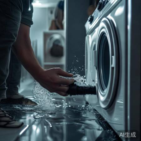 断电开盖，检查水管