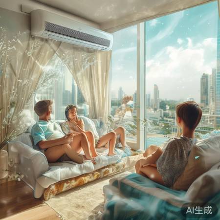 夏日高温,美的空调清凉节能