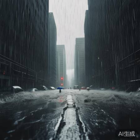 百年一遇暴雨袭击城市