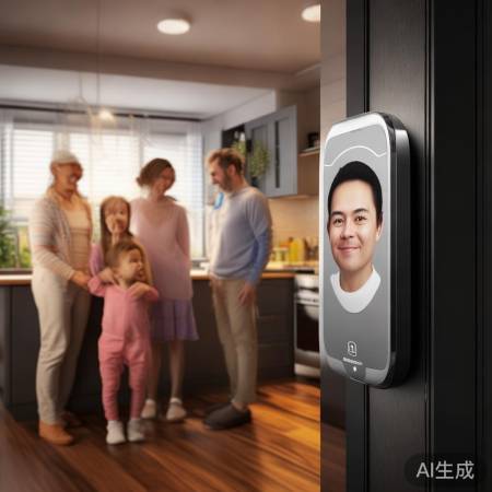 人脸识别智能锁，安全方便全家福