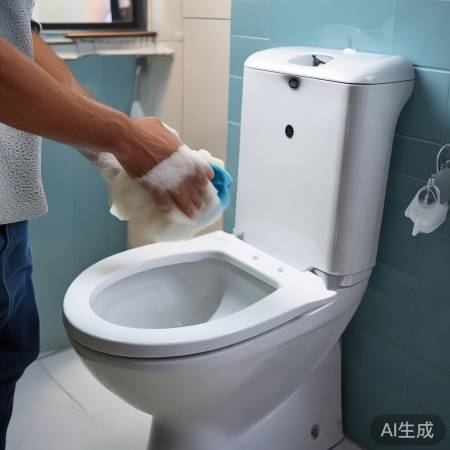 “智能马桶清洗,手干勿触,溅即