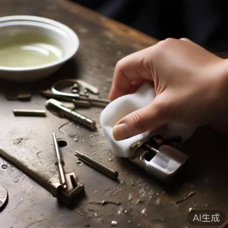 酒精擦拭锁芯，润滑顺滑