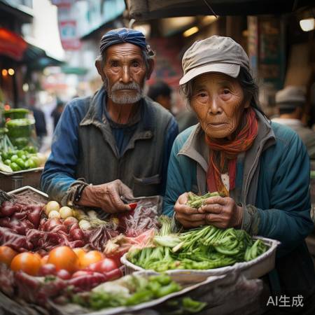 老兵夫妻摊位感人瞬间