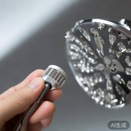 “检查花洒滤网，清洁水流畅通”