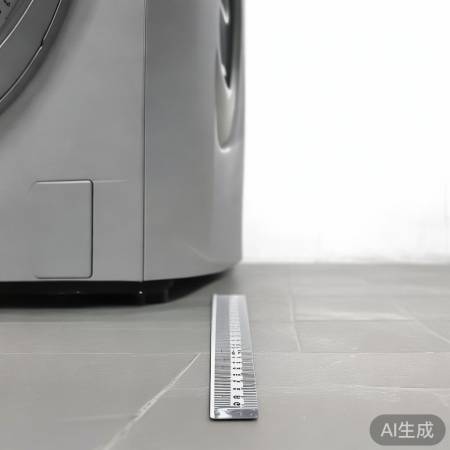 卷尺测洗衣机四角高