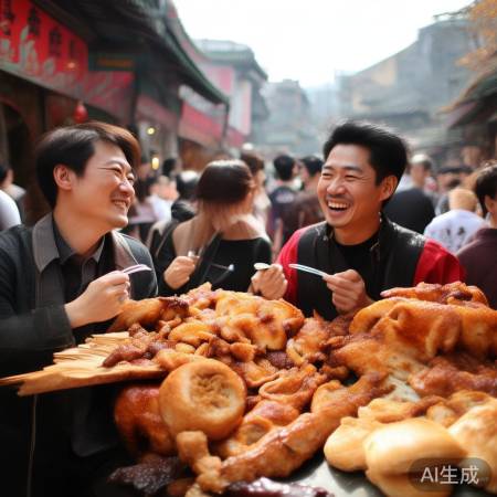 邯郸美食:烧鸡烧饼香脆诱人