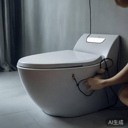 智能马桶盖连接电源水源,耐心细