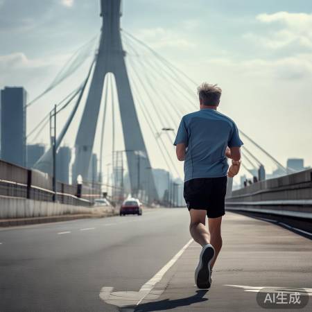 跑步大哥违法桥上跑