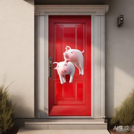 猪红色防盗门贴纸探究