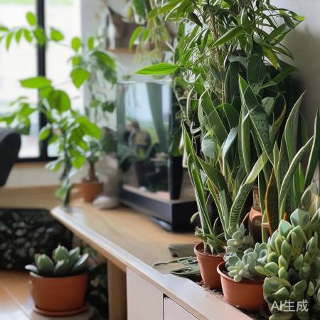 电视旁养植物，美化健康家居