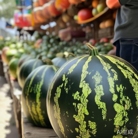西瓜纹路密甜,黑美人口感佳