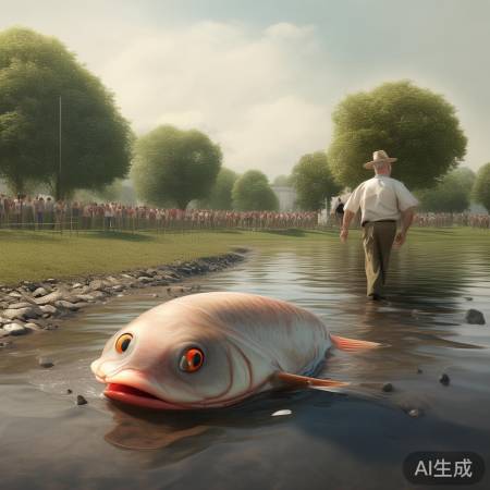 大爷发现搁浅大鱼