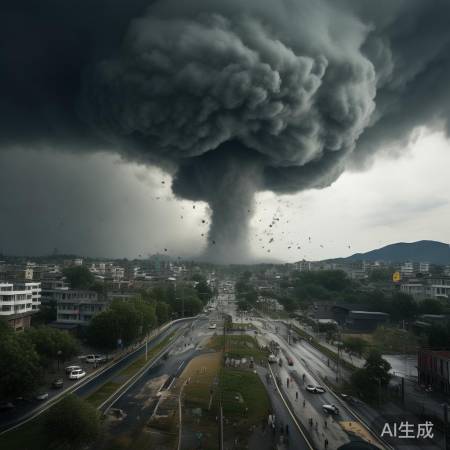 乌云密布,龙卷风肆虐